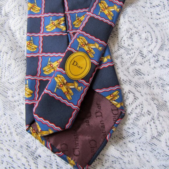 Christian Dior Monsieur Men's Tie Navy/Blue, length 58" ,Silk, Hand Made, Italy - Picture 3 of 7